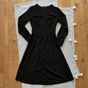 Etam⎪Black Button Up Midi Dress